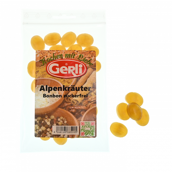 Alpenkräuter zuckerfrei Gerli Bonbon 80 g