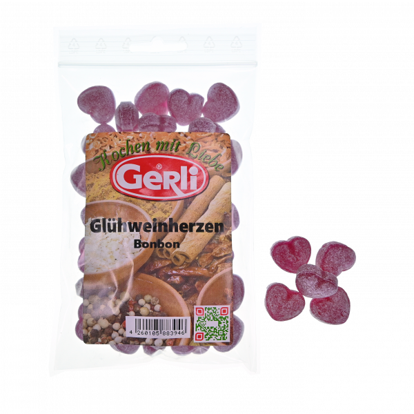 Glühweinherzen Gerli Glühweinbonbon 120 g