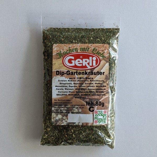 Dip Gartenkräuter mit 18% Salz Gerli Gewürze 80 g