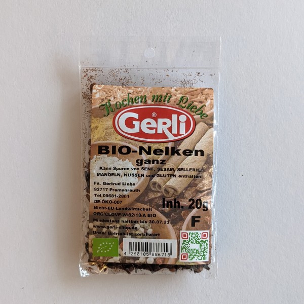 Bio Nelken ganz Gerli Gewürze 20 g