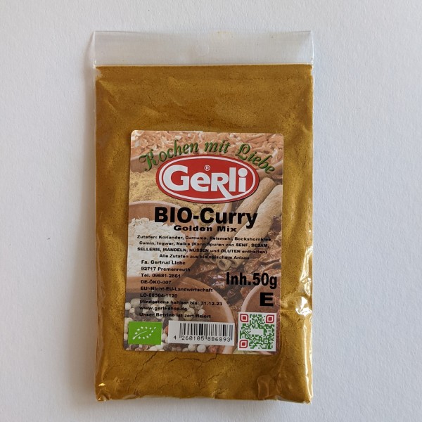Bio Curry Golden Mix Gerli Gewürze 50 g