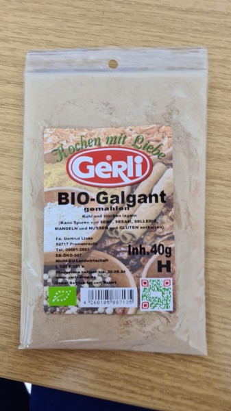 Bio Galgant gemahlen Gerli Gewürze 40 g