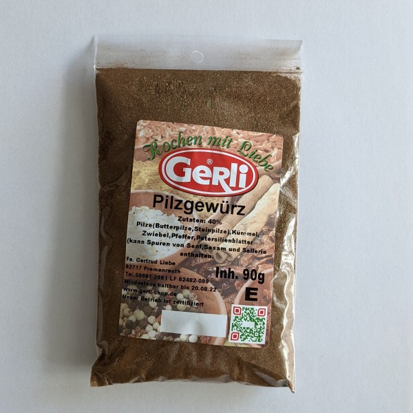 Pilzgewürz mit 40% Pilzen Gerli Gewürze 90 g