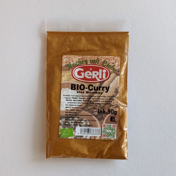 Bio Curry Hot Bombay Gerli Gewürze 50 g