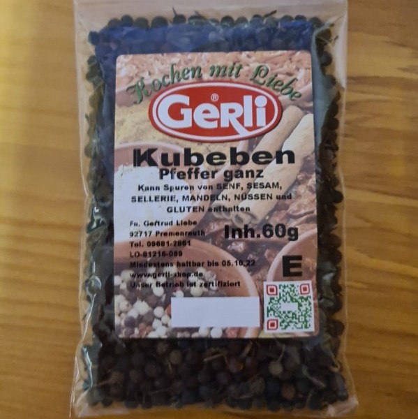 Kubebenpfeffer ganz Gerli Gewürze 60 g