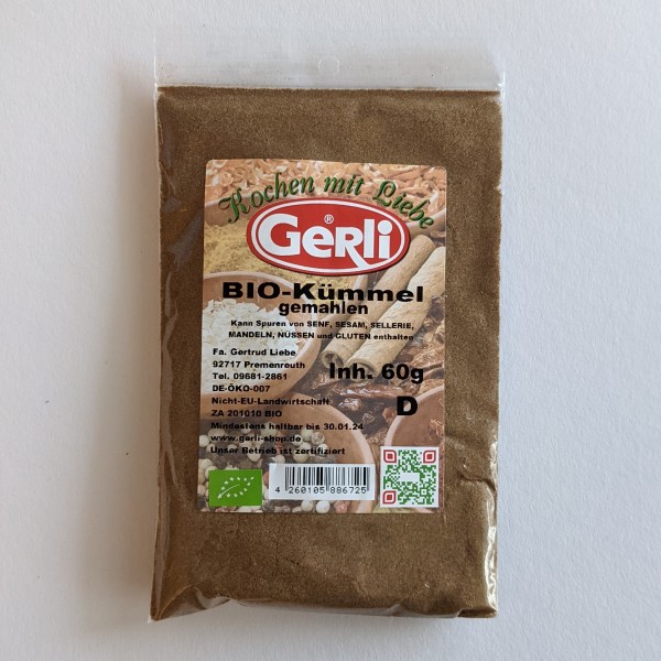 Bio Kümmel gemahlen Gerli Gewürze 60 g