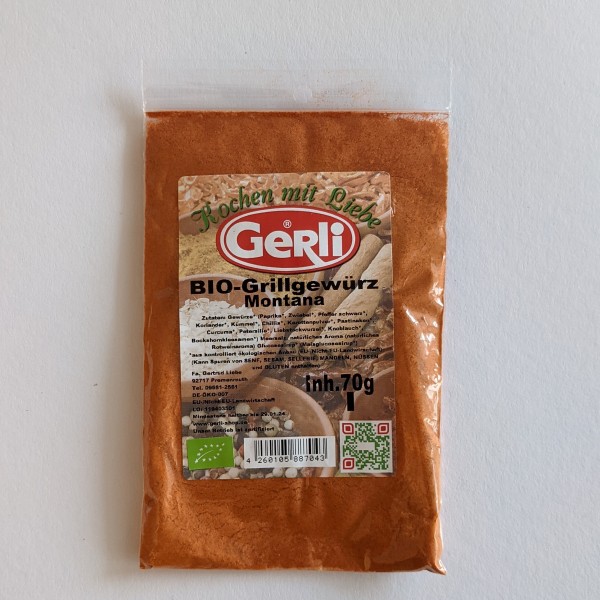 Bio Grillgewürz Montana Gerli Gewürze 70 g