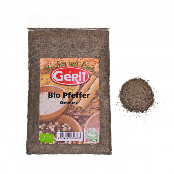 Bio Pfeffer schwarz gemahlen Gerli Gewürze 50g