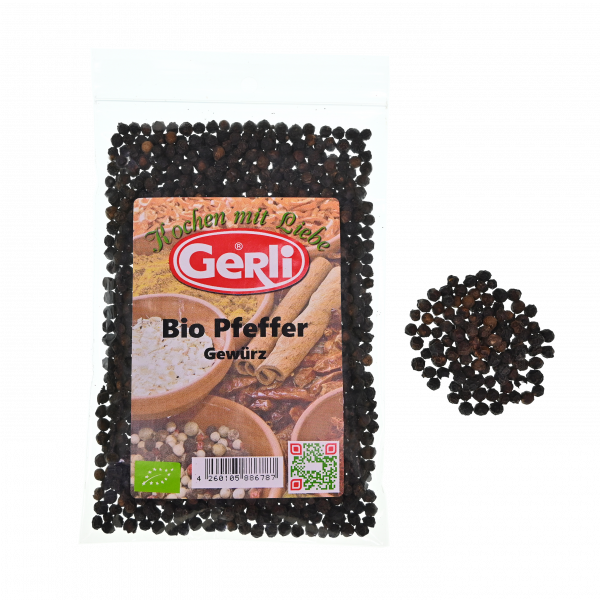 Bio Pfefferkörner schwarz Gerli Gewürze 120g