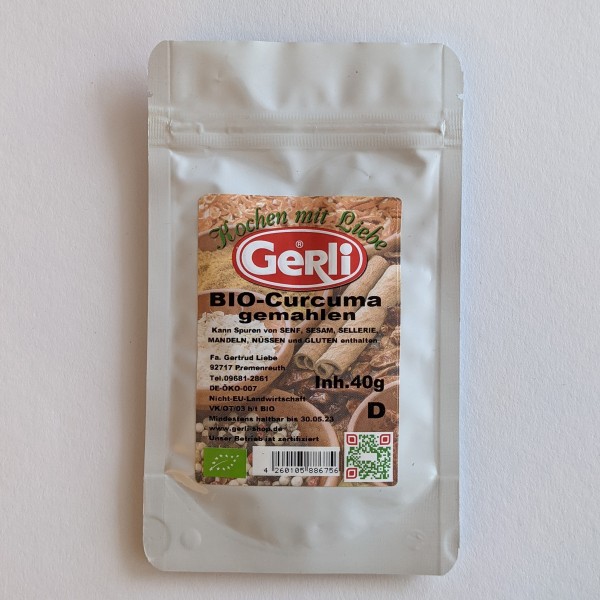Bio Curcuma gemahlen Gerli Gewürze 40 g