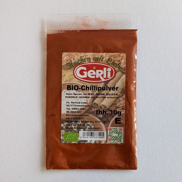Bio Chillipulver Gerli Gewürze 30 g
