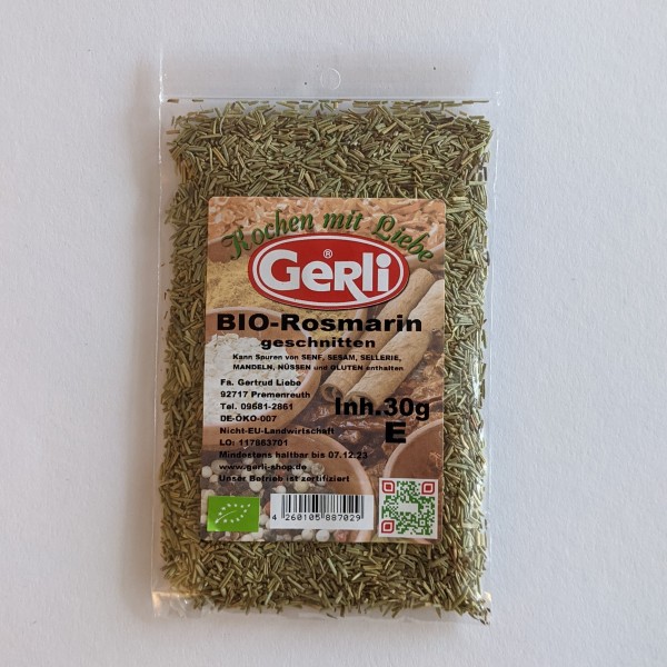 Bio Rosmarin geschnitten Gerli Gewürze 30 g